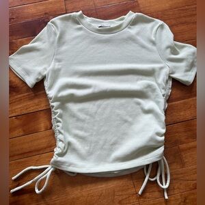 Zara Mint Green Side Ruched Crop Top